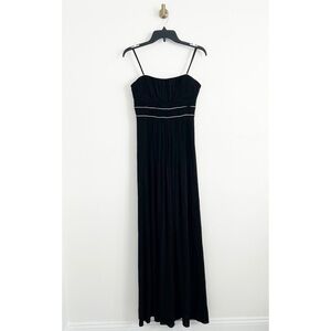 BCBGMaxAzria Strapless Black & Silver Formal Maxi Dress Gown Size Small (S)